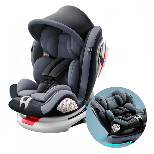 Asiento para Bebé FINYQBET gris con Rotación 360° y Protección Biónica 3 en 1