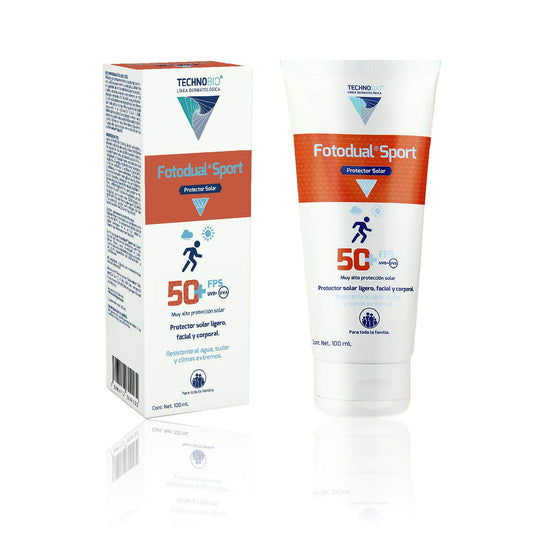FOTODUAL SPORT - Protector solar UVB+UVA 50+ facial y corporal, 100ml - Contiene Omega 3, fitonutrientes y antioxidantes citoprotectores