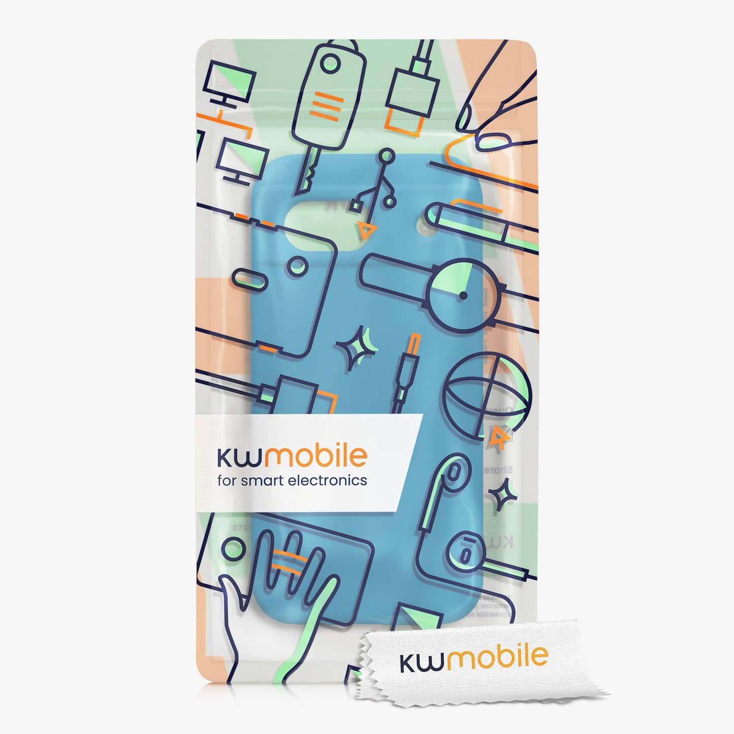 kwmobile Carcasa Compatible con Google Pixel 8a Funda - Case TPU y Silicona antigolpes - Apto Carga inalámbrica - Azul océano