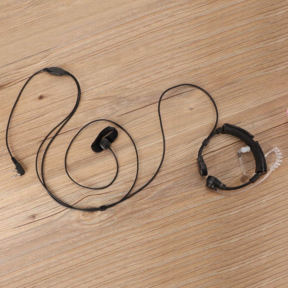 Auricular Universal Oumij Negro con Micrófono de Control de Garganta para Walkie Talkie