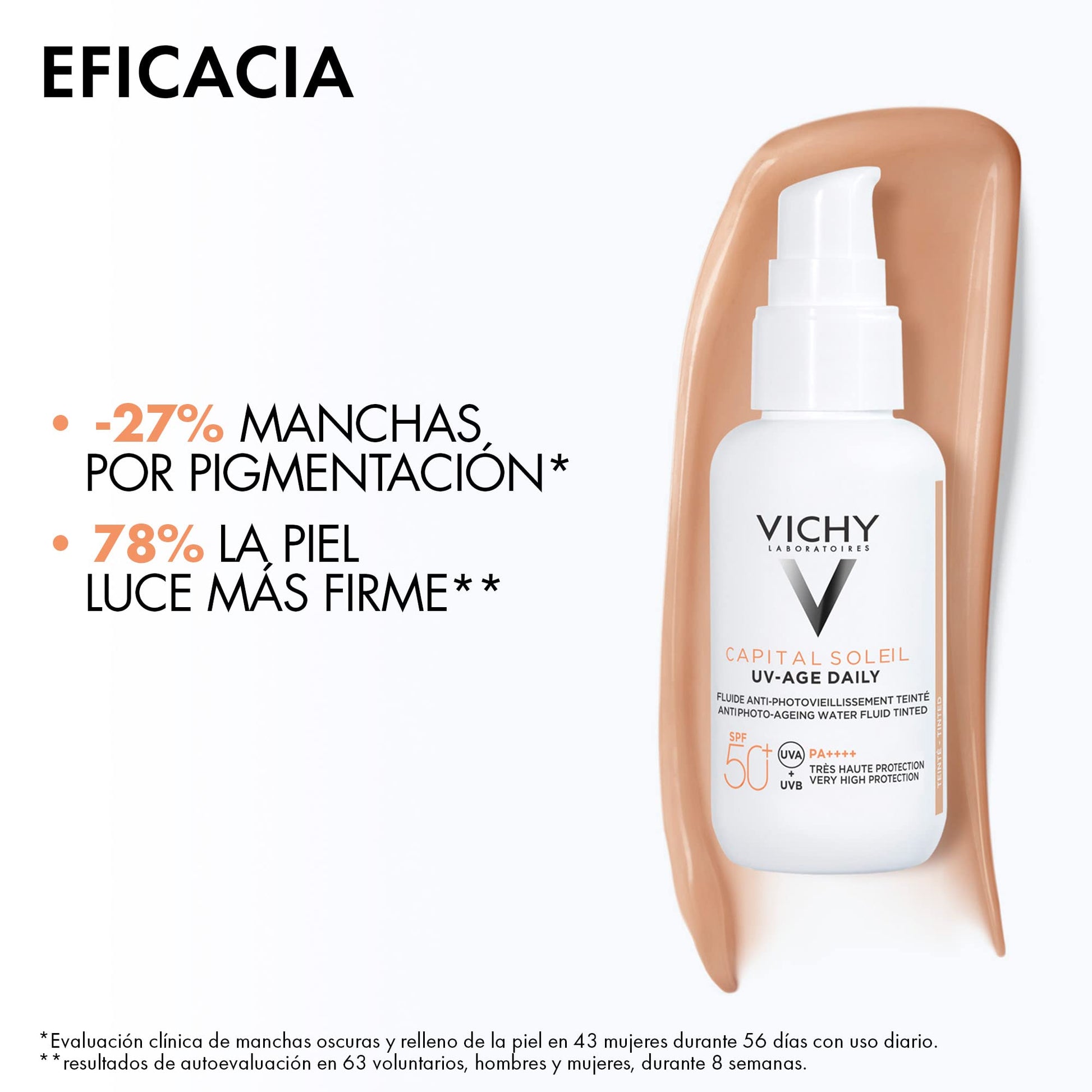 Protector Solar Facial Anti-Edad Vichy UV-Age FPS50+ con Color