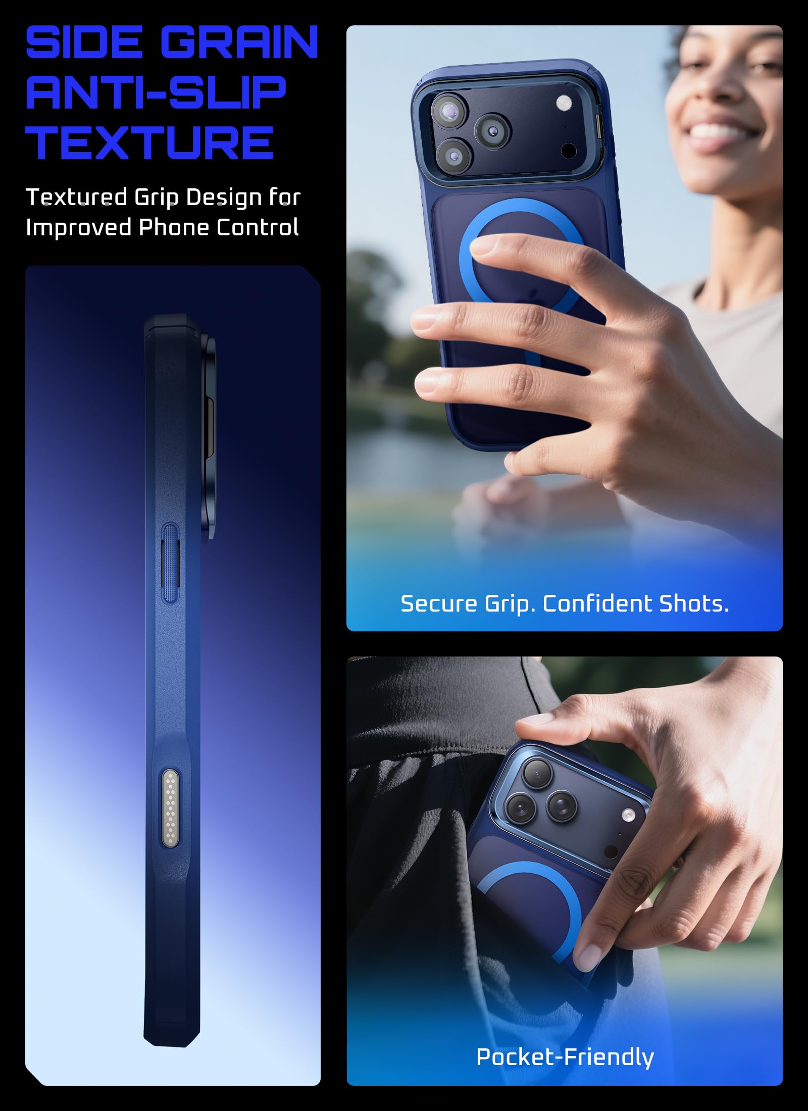 SUPCASE Funda Magnética para iPhone 17 Pro MAX Case Compatible con MagSafe [Unicorn Beetle mag] Resistente Carcasa Delgada Translúcida Mate para iPhone 17 Pro MAX - Azul