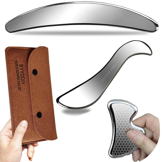 Byyddiy- (Juego de herramientas para raspar músculos Sbc, herramientas de masaje para raspar de acero inoxidable
