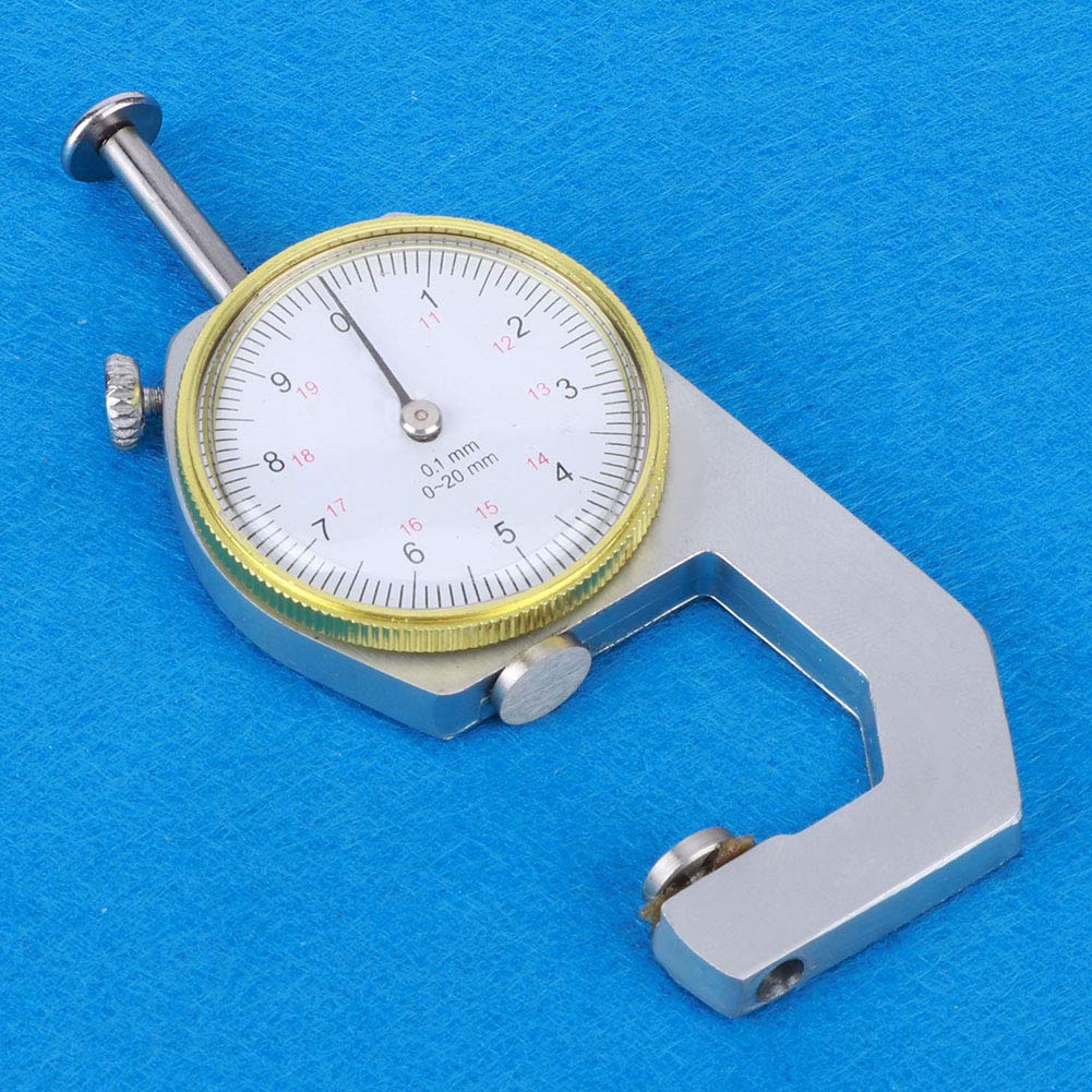 Medidor de Espesor Portátil Indicador de Esfera Redonda para Joyería Plata 0-20mm