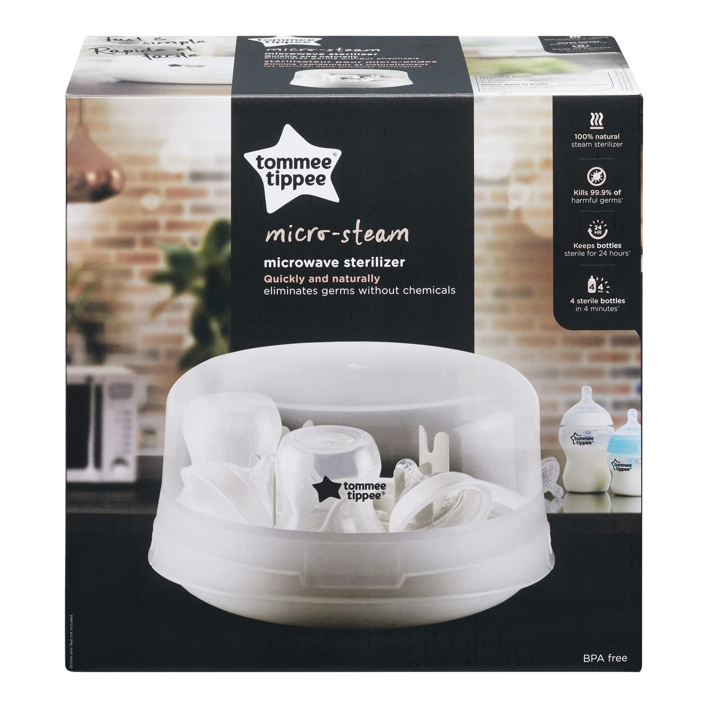 Esterilizador de Botella de Vapor Tommee Tippee Blanco para Viaje sin BPA