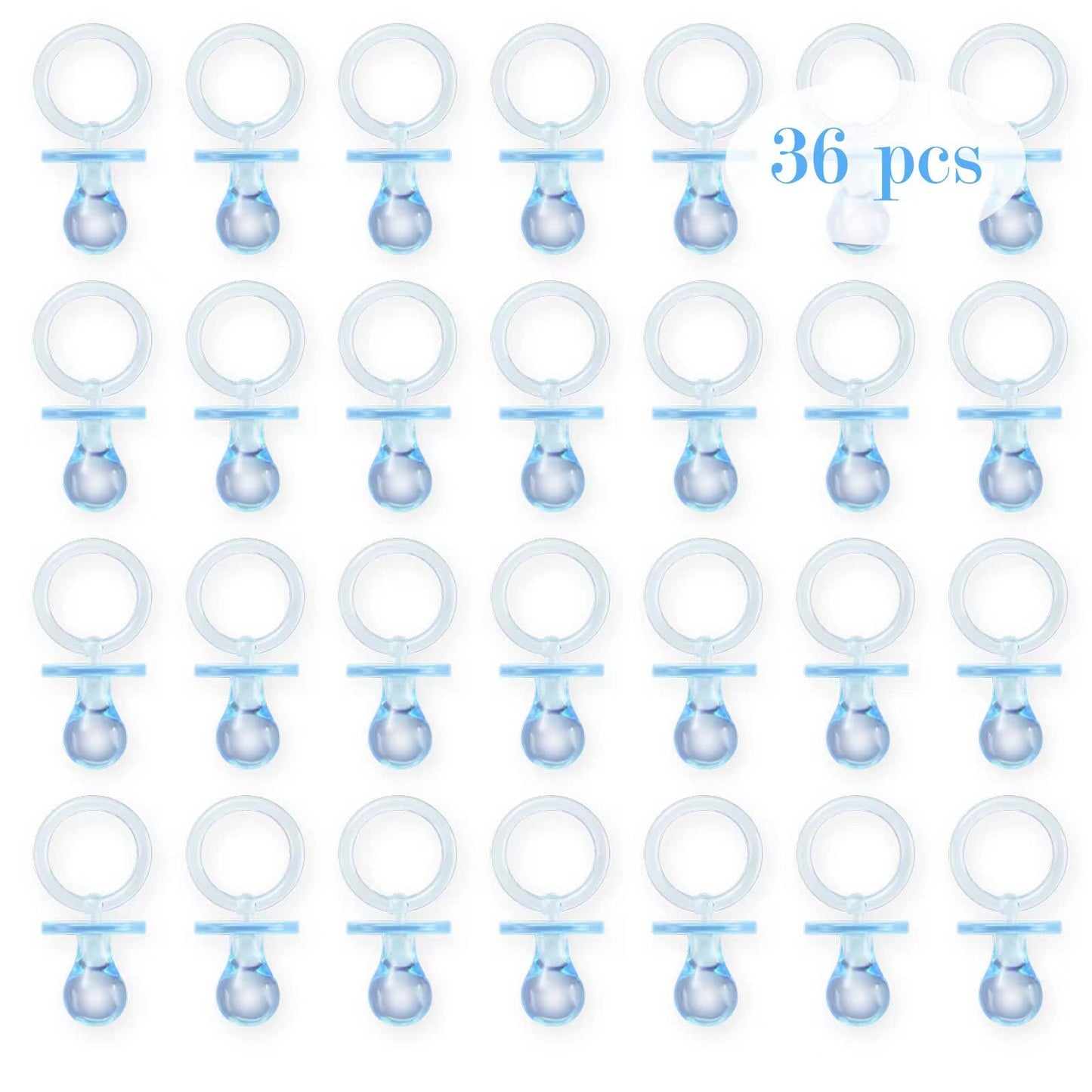 Chupetes Acrílicos XINHUIDALSQ Azul 36 Piezas para Juego de Baby Shower