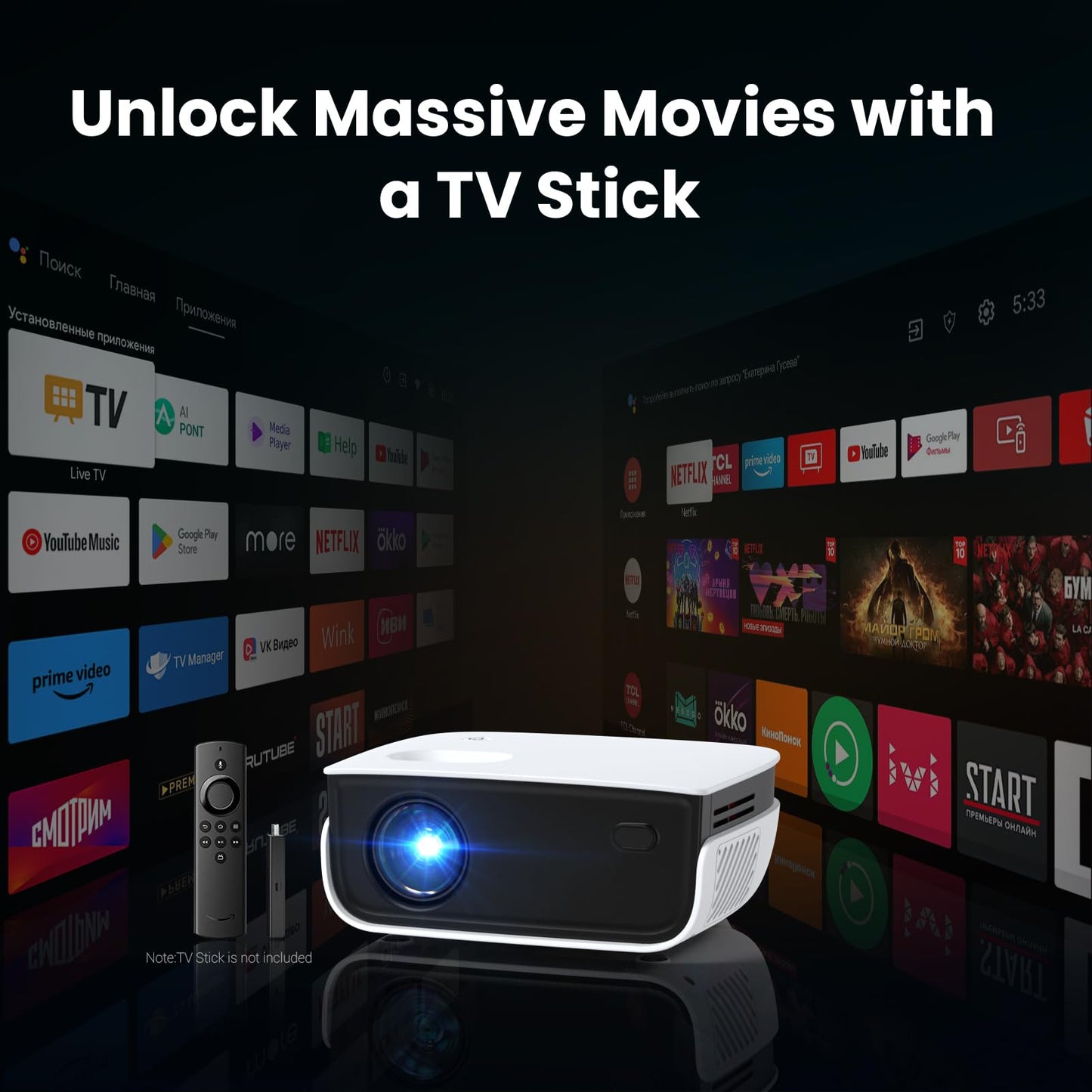 Mini proyector de película portátil para Exteriores NICPOW con trípode, proyector pequeño Compatible con 1080P y 240 Pulgadas, Compatible conteléfono, PS5, HDMI, USB para el