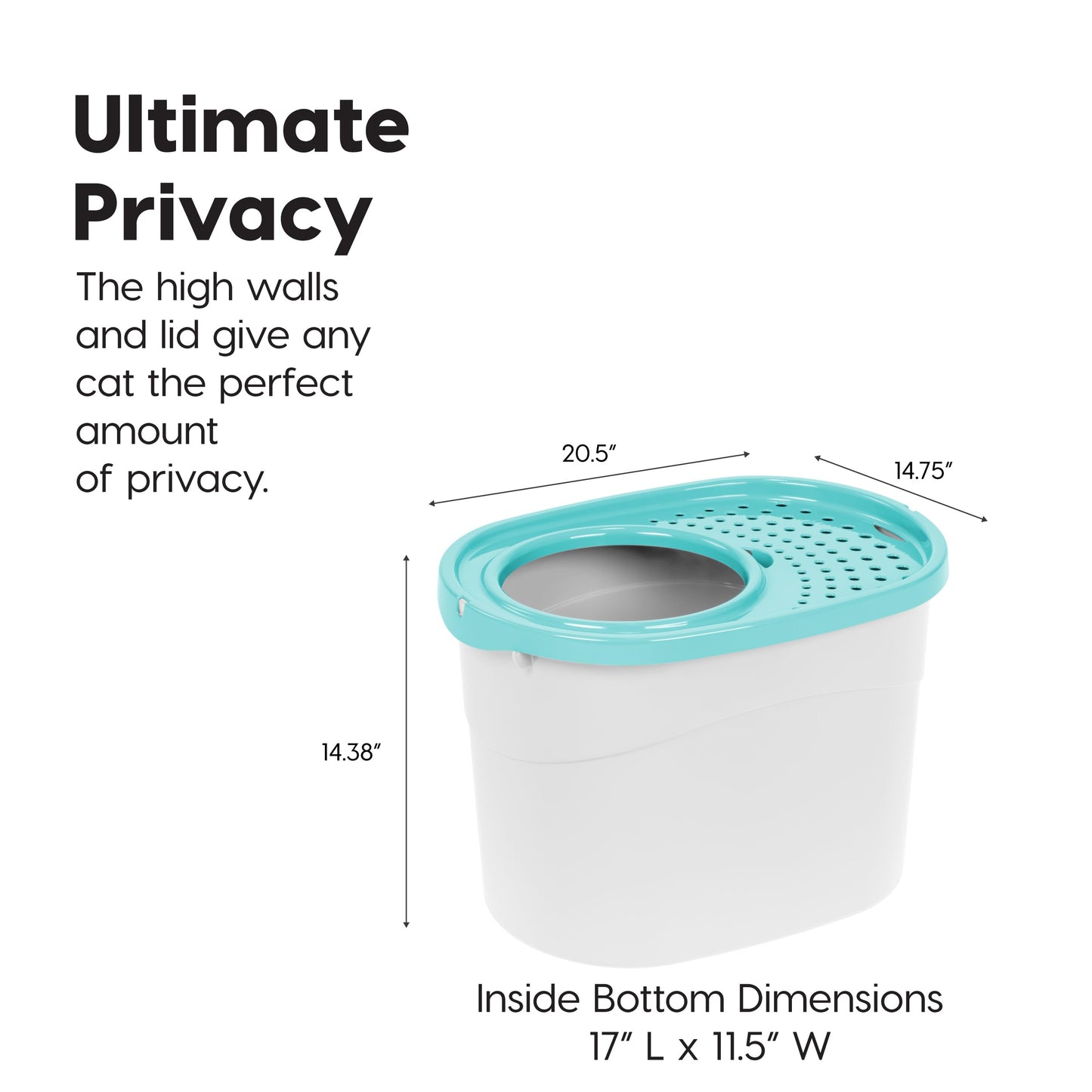 Arenero Ovalado con Entrada Superior IRIS USA Blanco Verde Agua