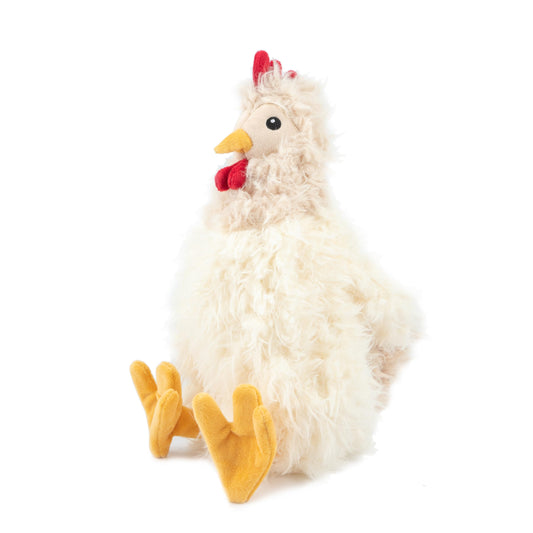 Best Pet Supplies - Juguetes de Peluche para Perros de Pollo Arrugado para Juegos interactivos, Cachorros y Adultos Mayores, Forma de Juguete de Pollo Colorido, Lindo y mimoso, Pollo Arrugado (Beige)