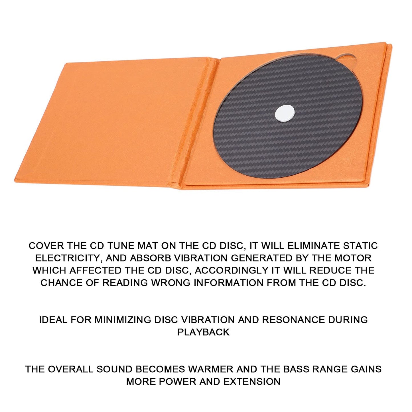 Estabilizador de CD, DVD, Fibra de Carbono, 0,2 Mm, Alfombrilla de Afinación, Estabilizador de Disco para Reproductor de Bandeja Superior, para Todos los Reproductores de CD de Carga Superior(negro)