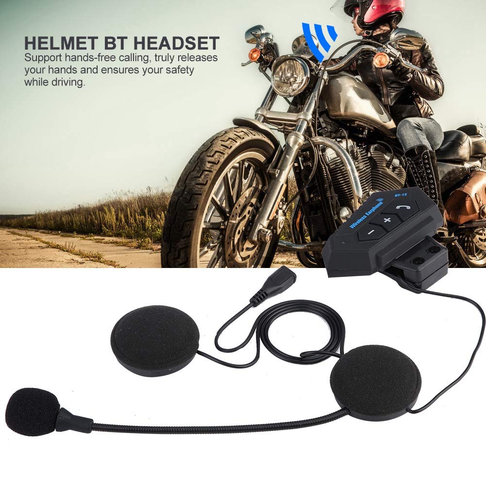 KIMISS Helmet Headphone, 1 par de Casco de Motocicleta BT Headset Auriculares Altavoces Soporte para Llamadas Manos Libres, Mensaje de Voz, Calidad de Sonido Genial