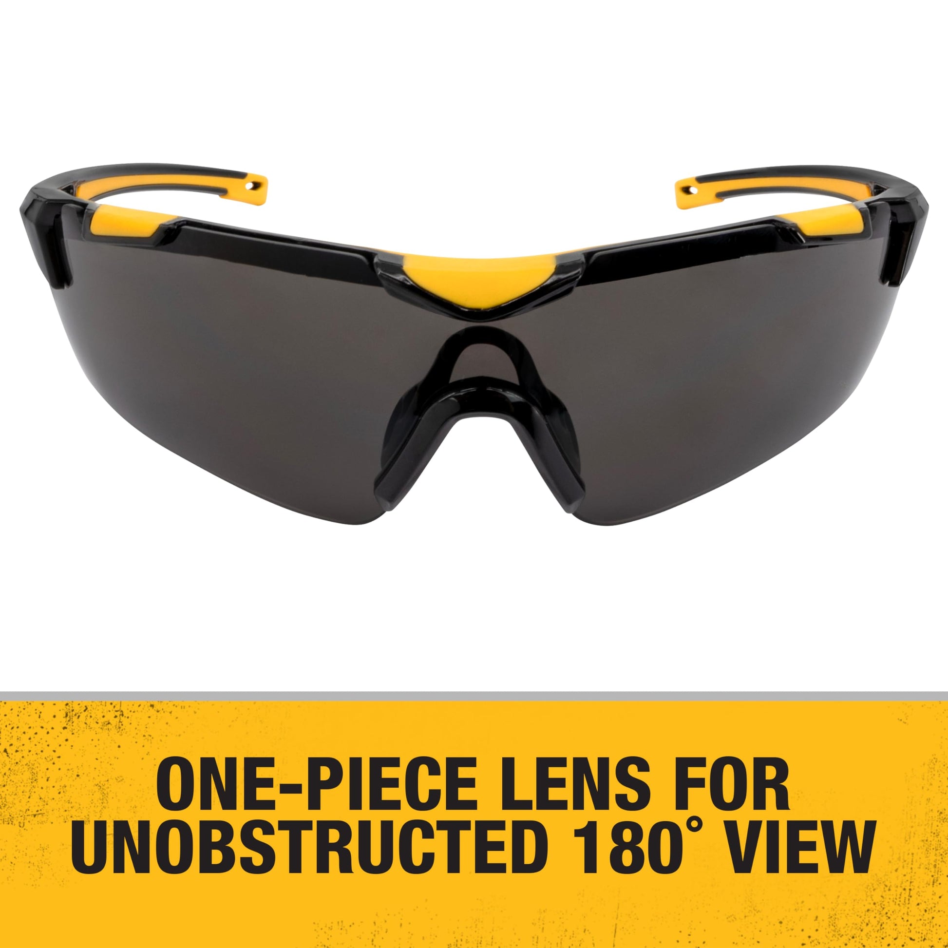 DEWALT DPG110 - anteojos protectoras unisex con marco de medio marco recortado, lente transparente de marco negro