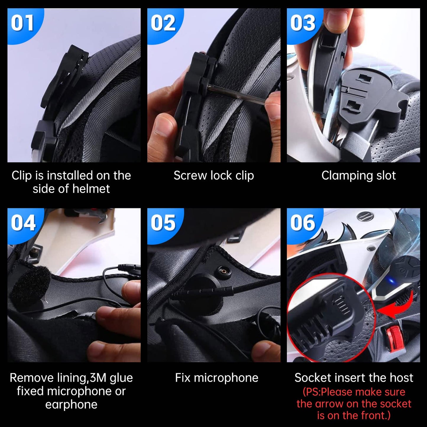 Bluetooth Communication Systems BT-S3 - Auriculares de diadema para motocicleta (1000 m), Negro, 1 paquete