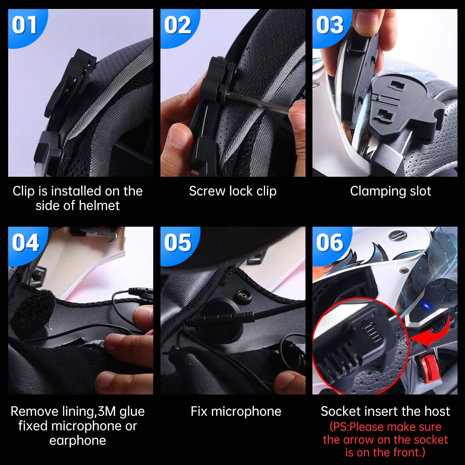 Bluetooth Communication Systems BT-S3 - Auriculares de diadema para motocicleta (1000 m), Negro, 1 paquete
