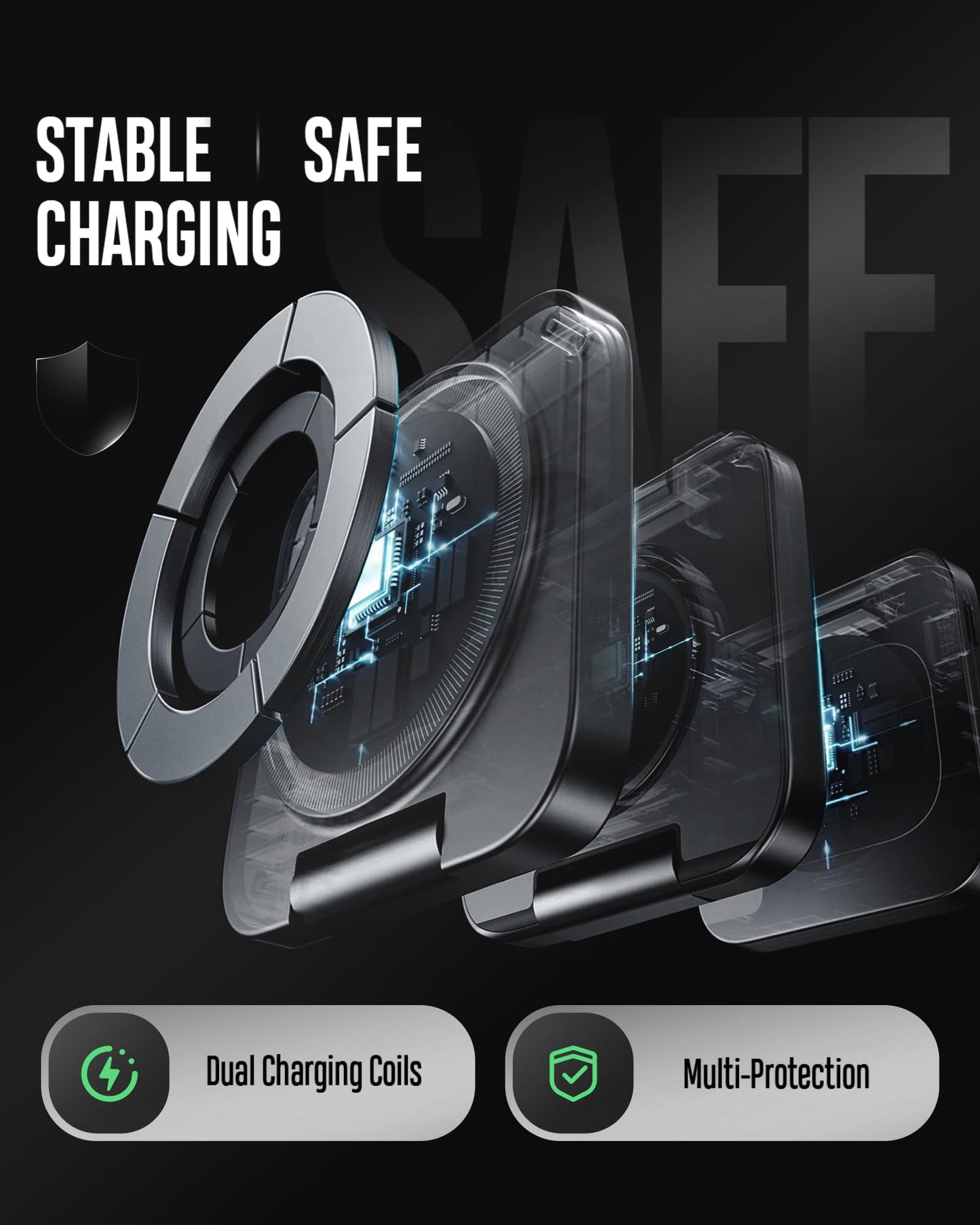 Estación de Carga Inalámbrica KU XIU Plegable Ultra Magnetic para Samsung Galaxy en Viajes