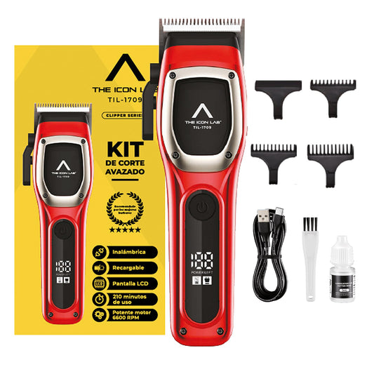 Rasuradora THE ICON LAB Inalámbrica LCD Motor 6600 RPM Cuchillas Autoafilables para Hombre