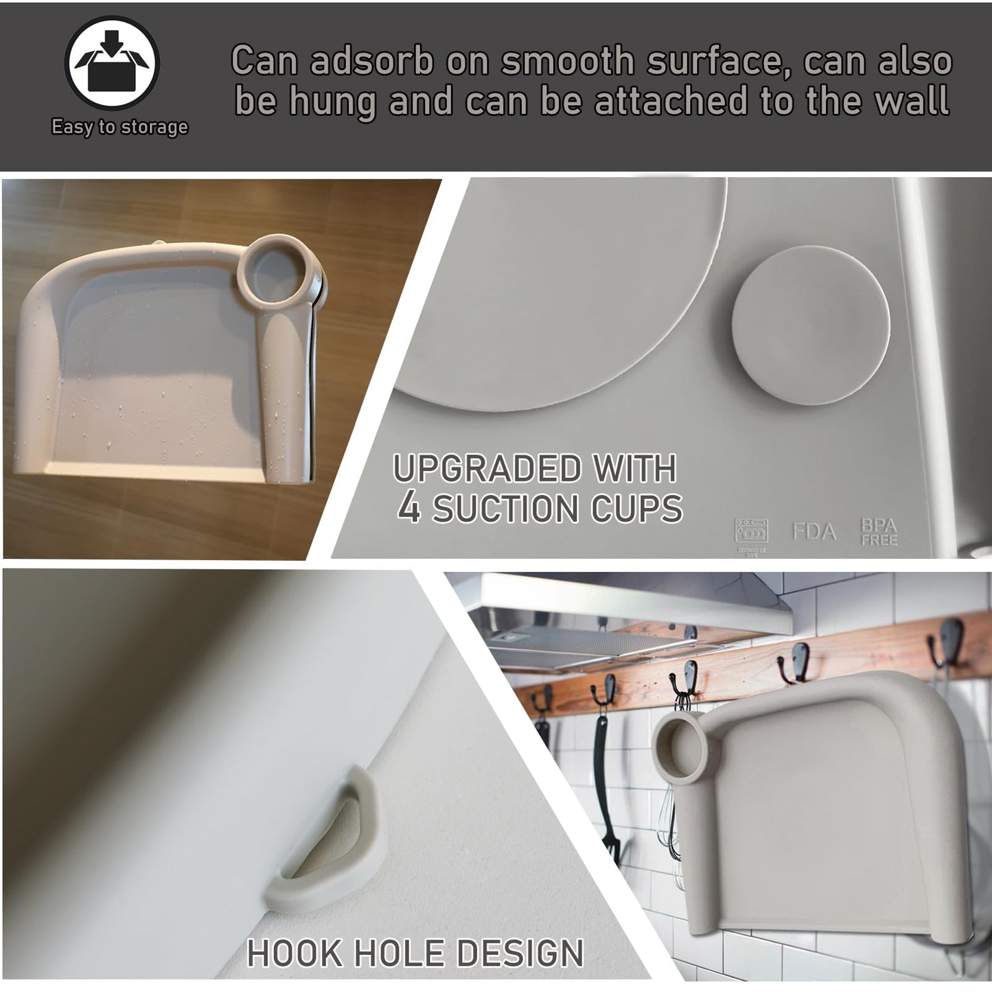 Bandeja de alimentación para bebé compatible con Silla de mesa Fast de Inglesina Bandeja de alimentación para bebé de silicona para silla de mesa Fast con clip. Bandeja desmontable para comer de