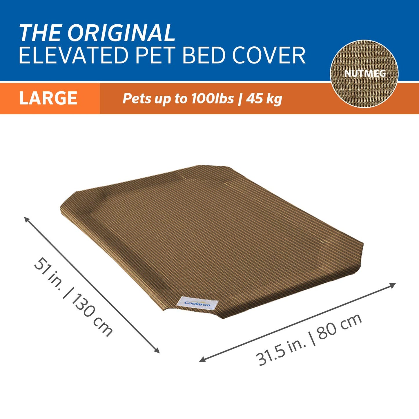 Coolaroo - Funda de Repuesto para Cama elevada Original, Nuez moscada, Large (L) (LG)