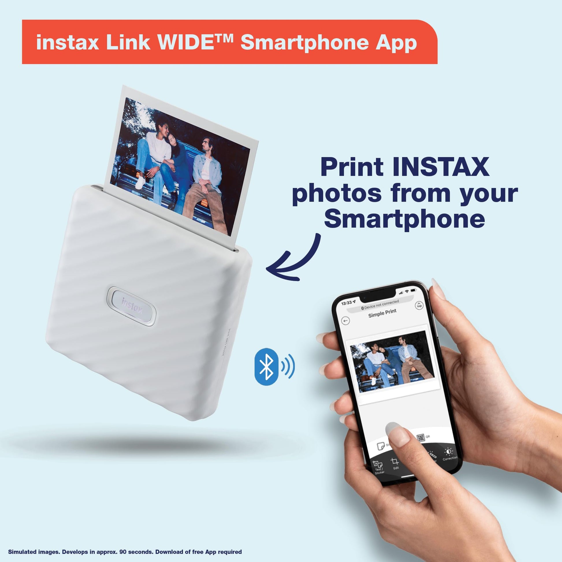 Fujifilm Instax Wide Link - Impresora para Smartphone en Color Blanco Ceniza | 16719550