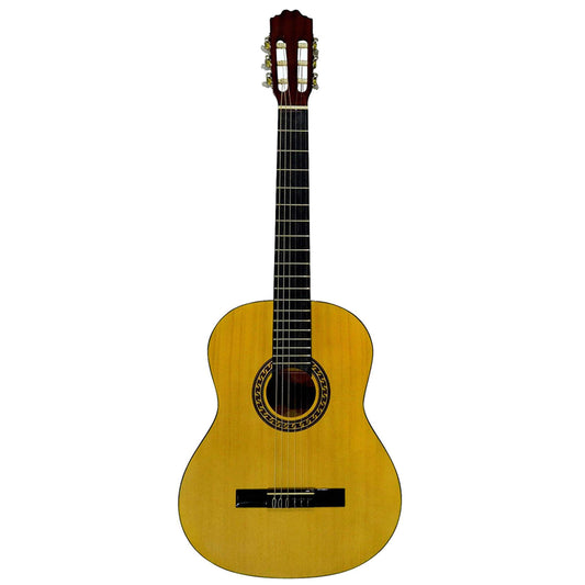 Guitarra clásica española | Guitarra acústica | Guitarra de concierto | Instrumento musical | Madera de abeto | Sonido potente | Guitarra profesional - La Sevillana A-2 Guitarra Clásica color natural.