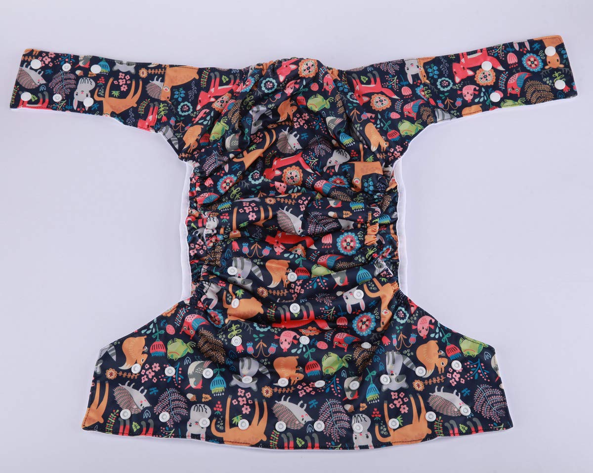 Sigzagor - Pañal de tela para adolescentes y adultos, reutilizable, lavable para discapacidad (conejo de zorro animal)
