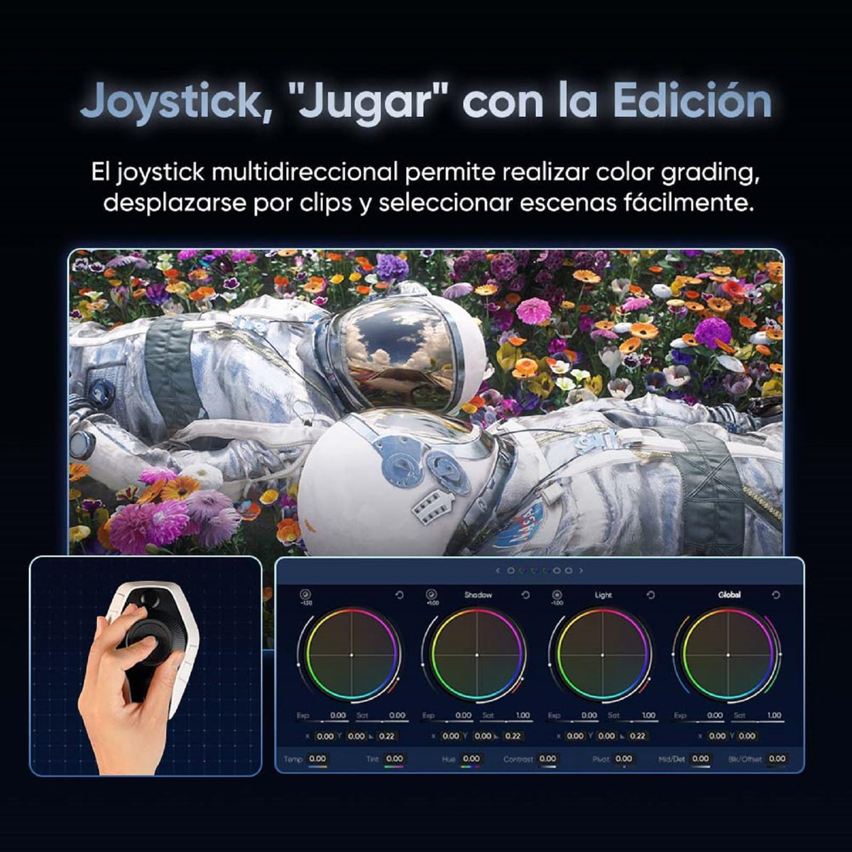 Consola de Edición XPPen Pilot Pro Gris con Joystick y 3 Perillas