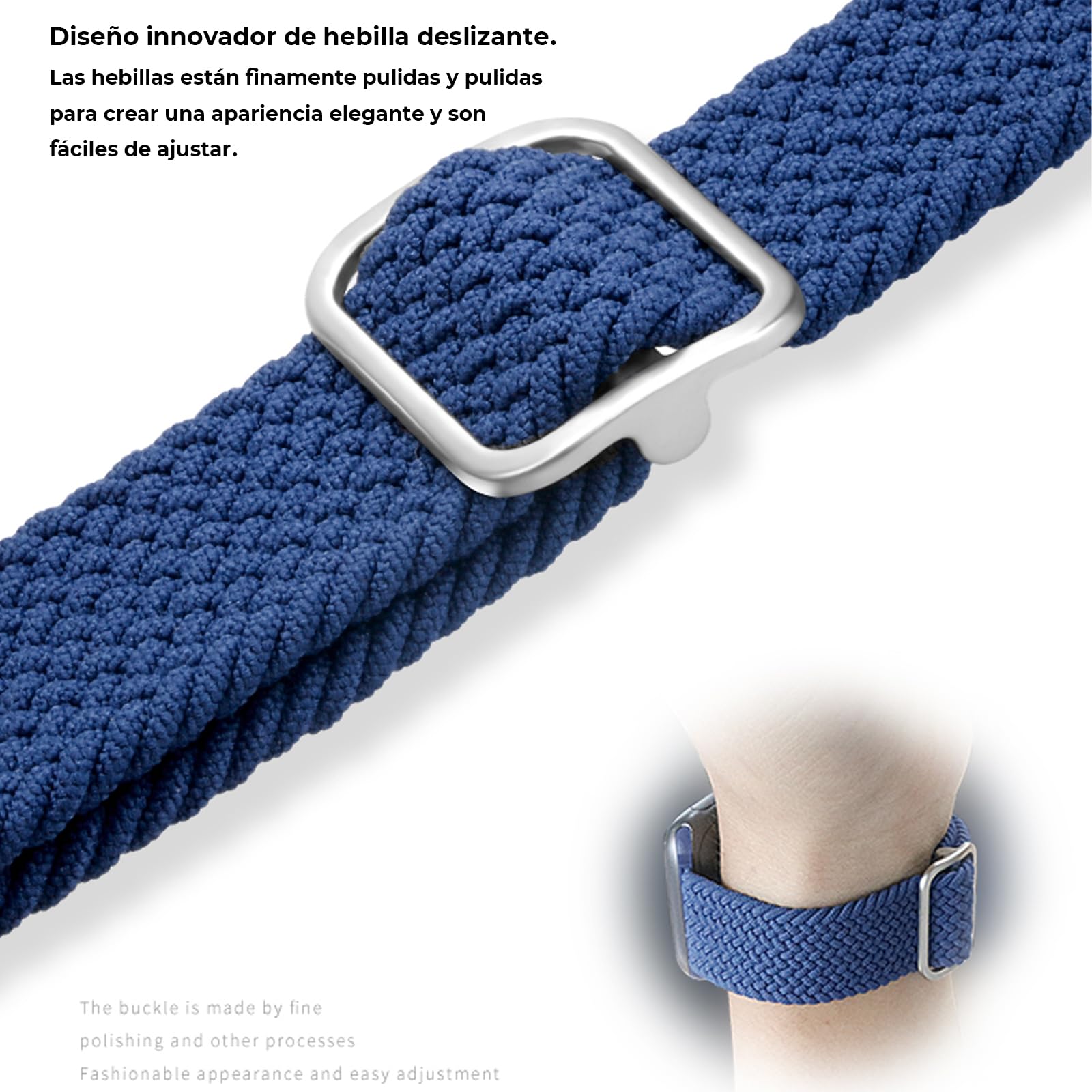 Correa Trenzada de Nylon WULAR Ajustable para Apple Watch Series 9-1 SE Ultra