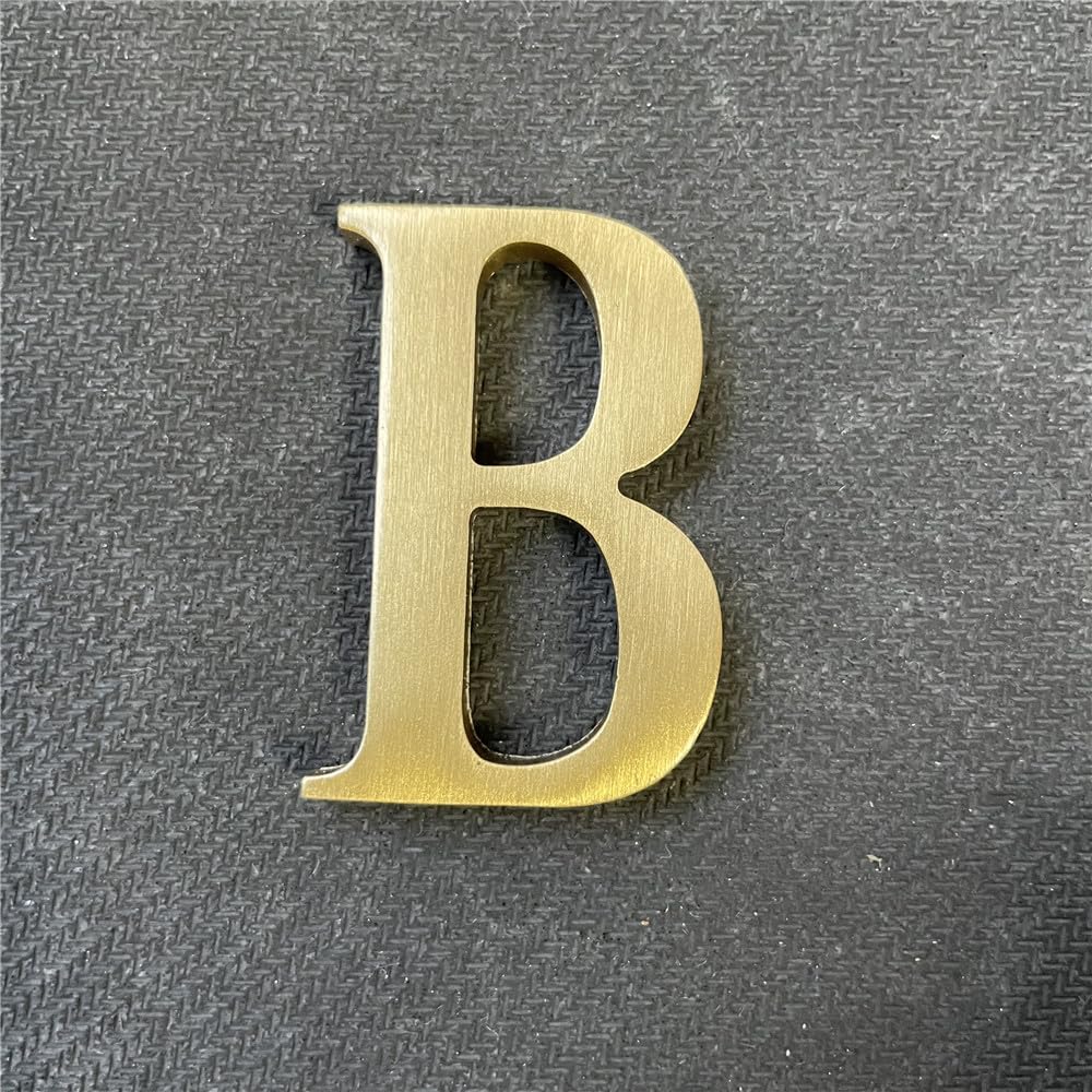 Pegatina de Latón Soild Letras y Números Autoadhesivos 2.6 Pulgadas para Señalización de Dirección de Casa