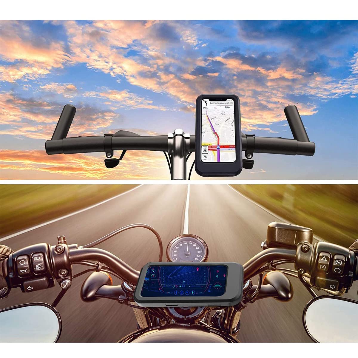Soporte de Celular Universal Moto y Bicicleta con Pantalla Táctil Rotación 360° Ajustable