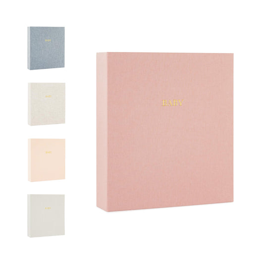 Libro de Recuerdos para Bebé Sugar Paper Beige con Diario de Hitos y Almacenamiento de Bolsillo