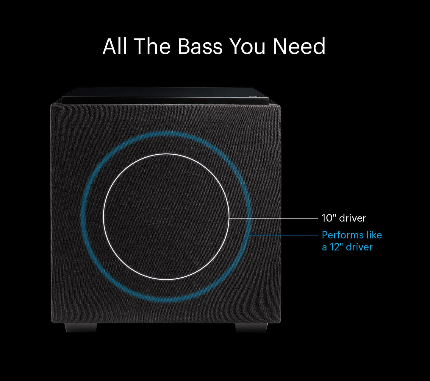 Definitive Technology Descend DN10 Subwoofer de 10 Pulgadas optimizado digitalmente para películas y música, Nueva Arquitectura 3XR, Amplificador de Clase D Pico de 500 W y (2) radiadores de Graves