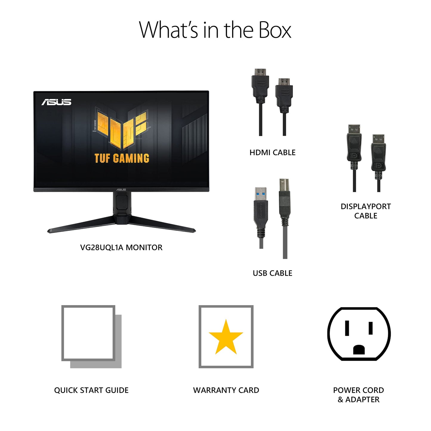 Asus Monitor gamer TUF Gaming VG28UQL1A HDMI 2.1: 4K UHD, 28", IPS rápido, 144Hz, 1ms GTG, compatible con NVIDIA G-Sync, AMD FreeSync Premium, DSC, ELMB Sync
