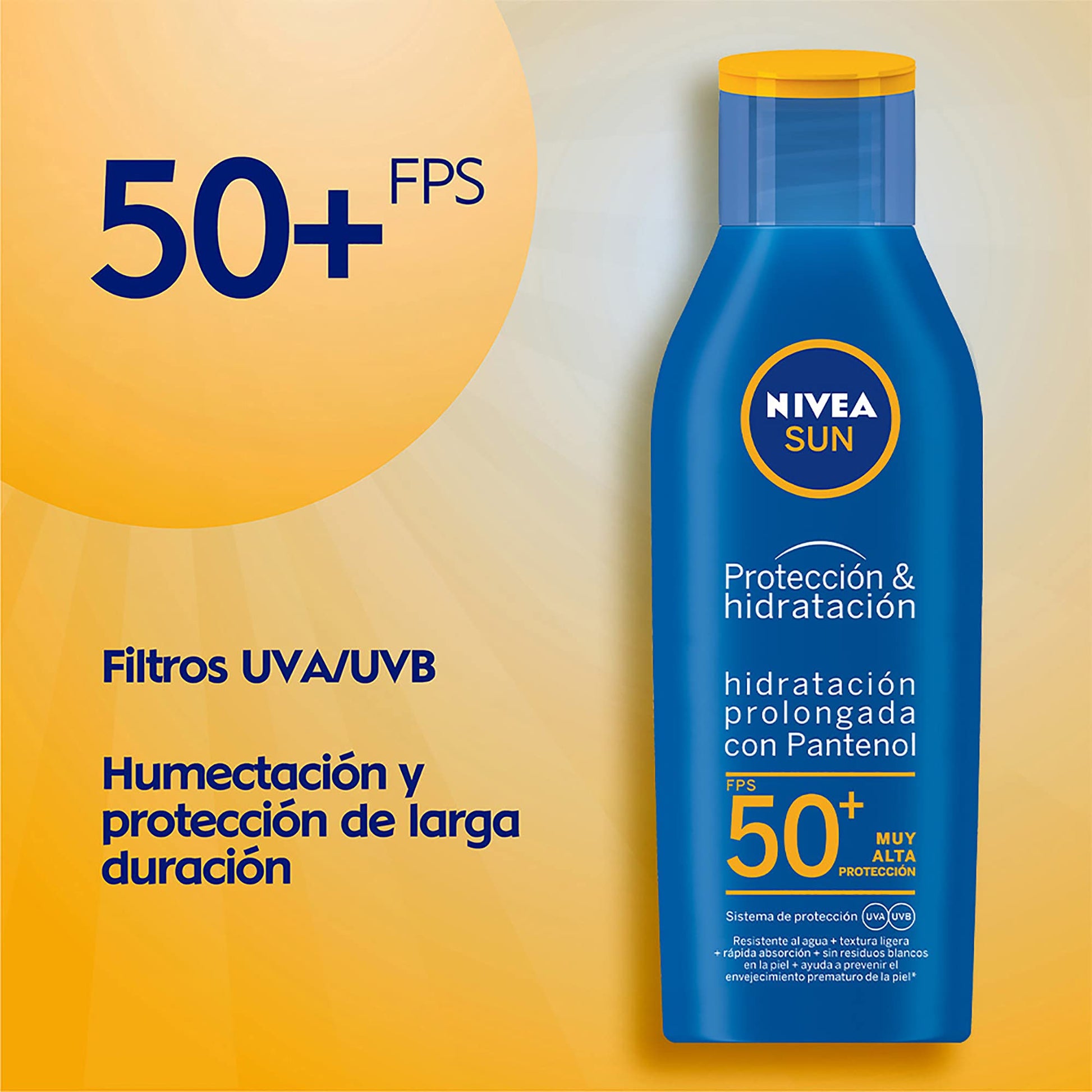 Kit Nivea Sun Protector Solar Hidratante Fps 50+ Protect & Moisture, 200ml + Nivea Sun Protector Solar Facial Control De Brillo Fps 50+, 50ml