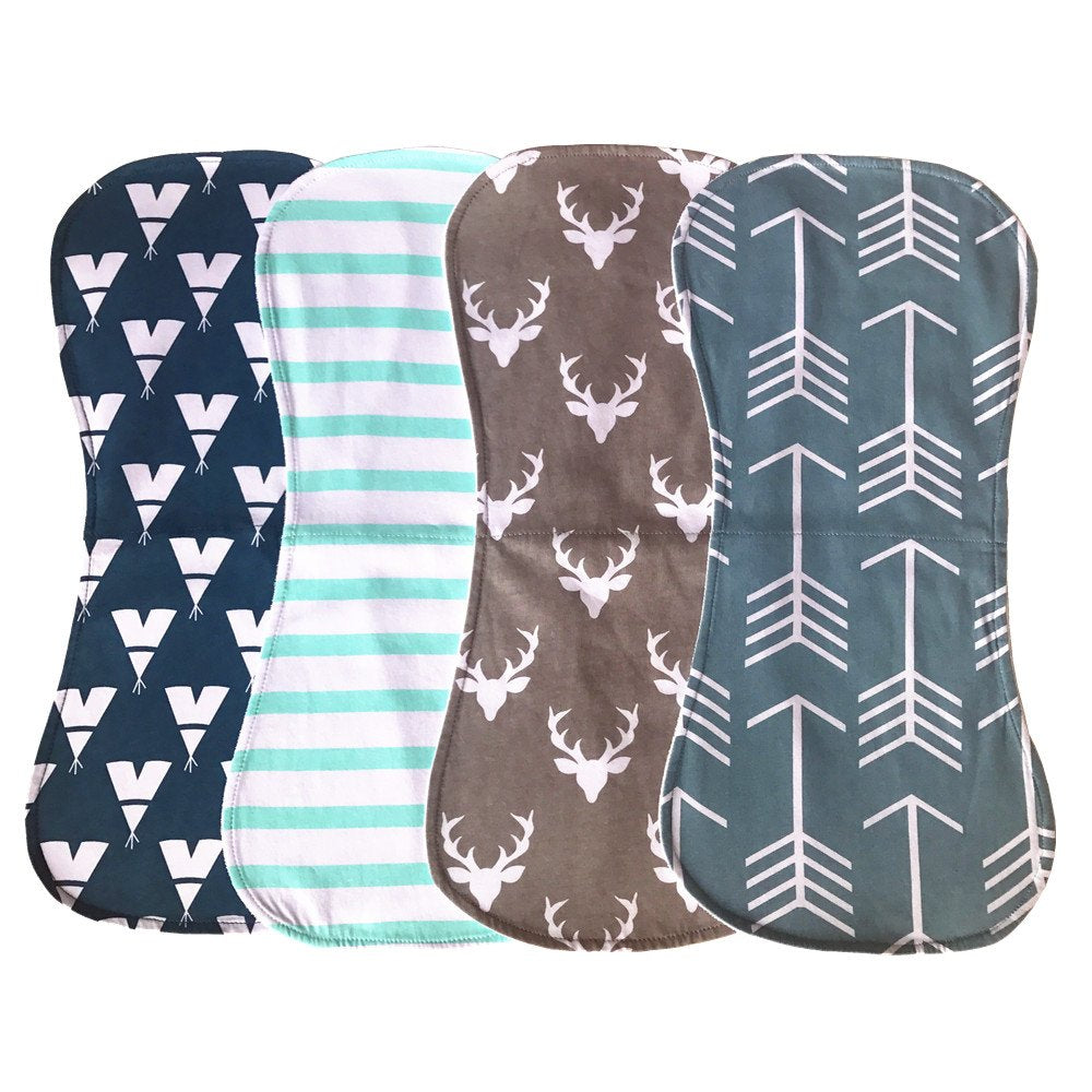 Baby Burp Cloths Baby Burp Set Curved Absorbent and Soft Valuable 4 Pack