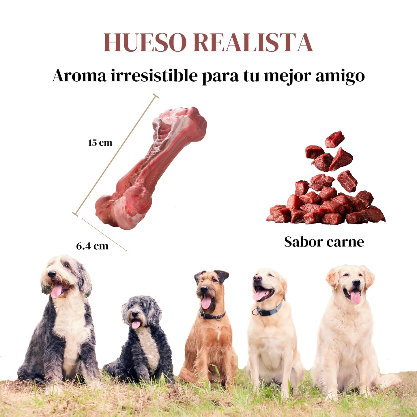 Genérico Juguetes para Perros Fuertes y agresivos Juguetes para Perros destructores Hueso para masticadores agresivos Juguetes para aliviar ansiedad de Perros Juguetes para Perros ansiosos Grandes