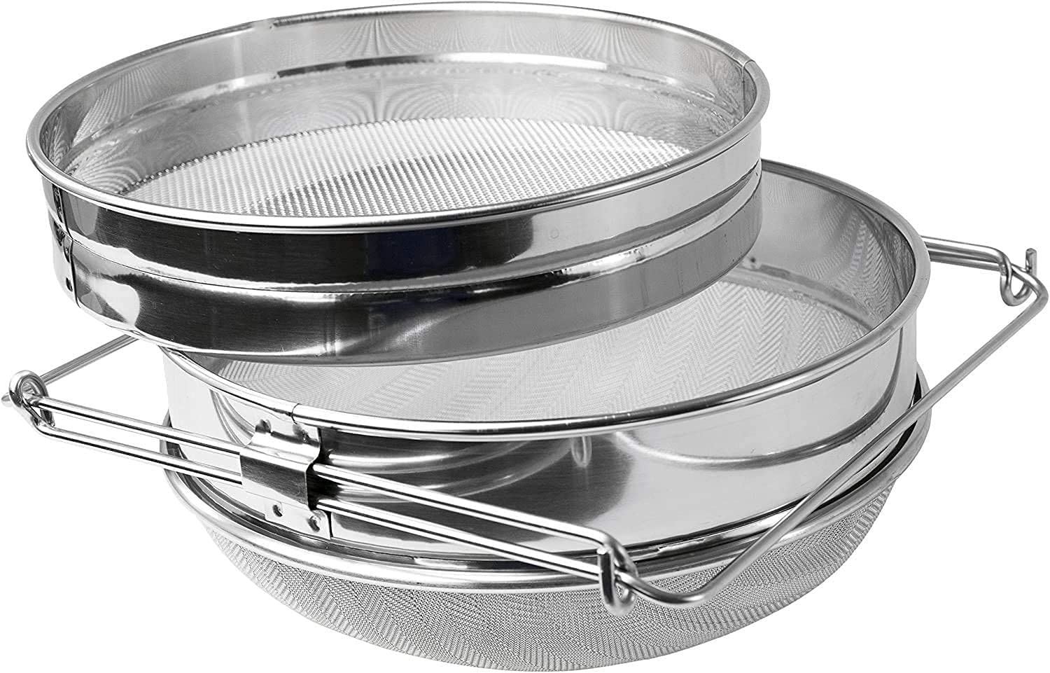 Filtro de miel de acero inoxidable con filtro de miel doble tamiz colador de desechos de miel, equipo extractor de miel para cubeta de 5 galones y miel