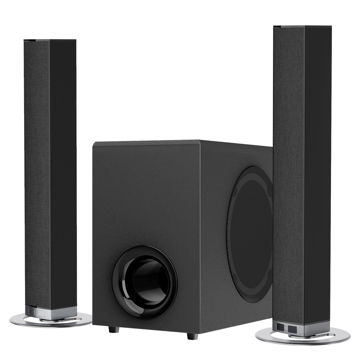 Barra de Sonido MZEIBO Negra 120 W con Subwoofer y Bluetooth 5.3 para Smart TV Surround Sound Sistema de Cine en Casa