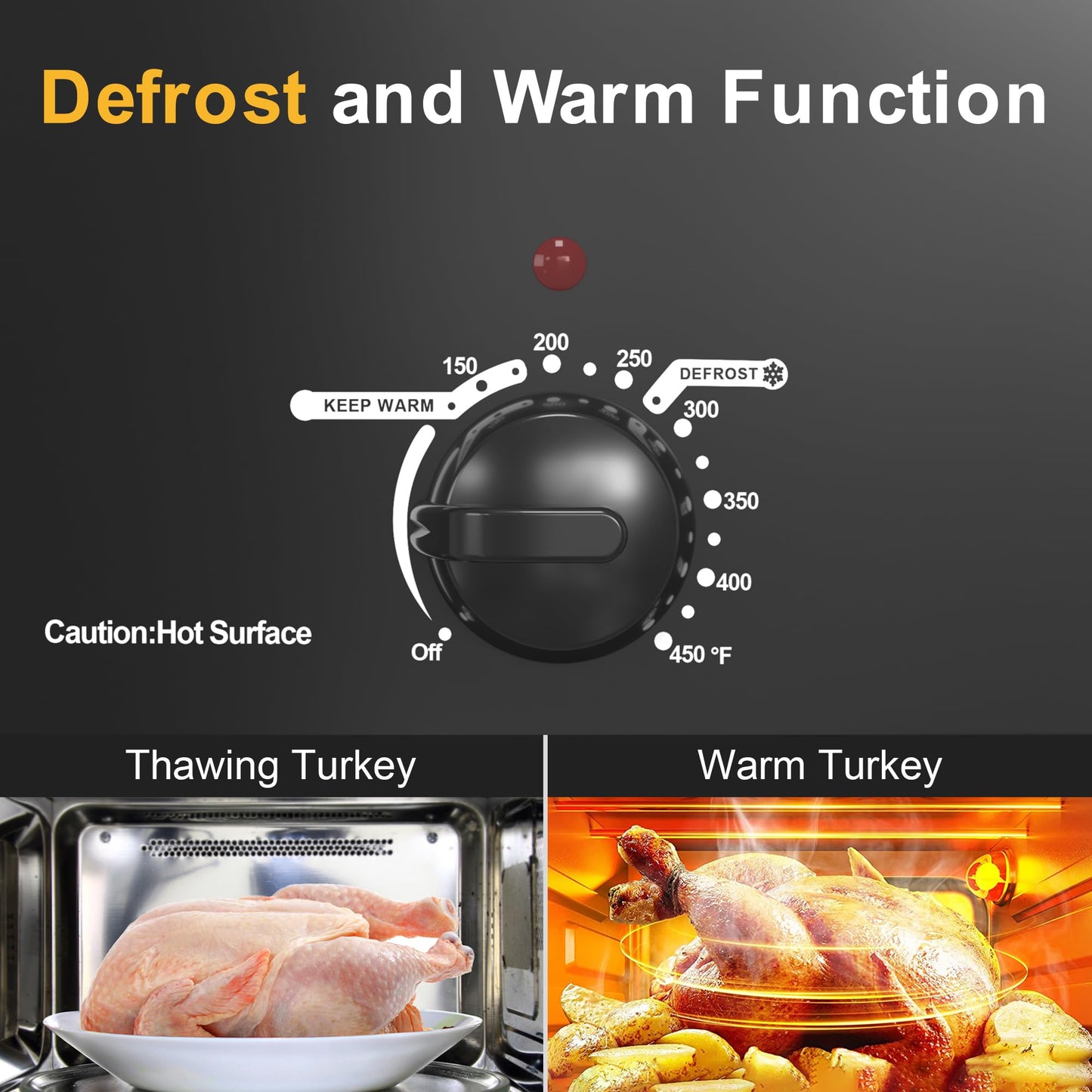 HEYNEMO Horno Tostador Eléctrico de 26 Cuartos con Tapa Autohilado, 1450 W, Asas de Tacto Frío, Acero Inoxidable, Bandeja Extraíble y Estante