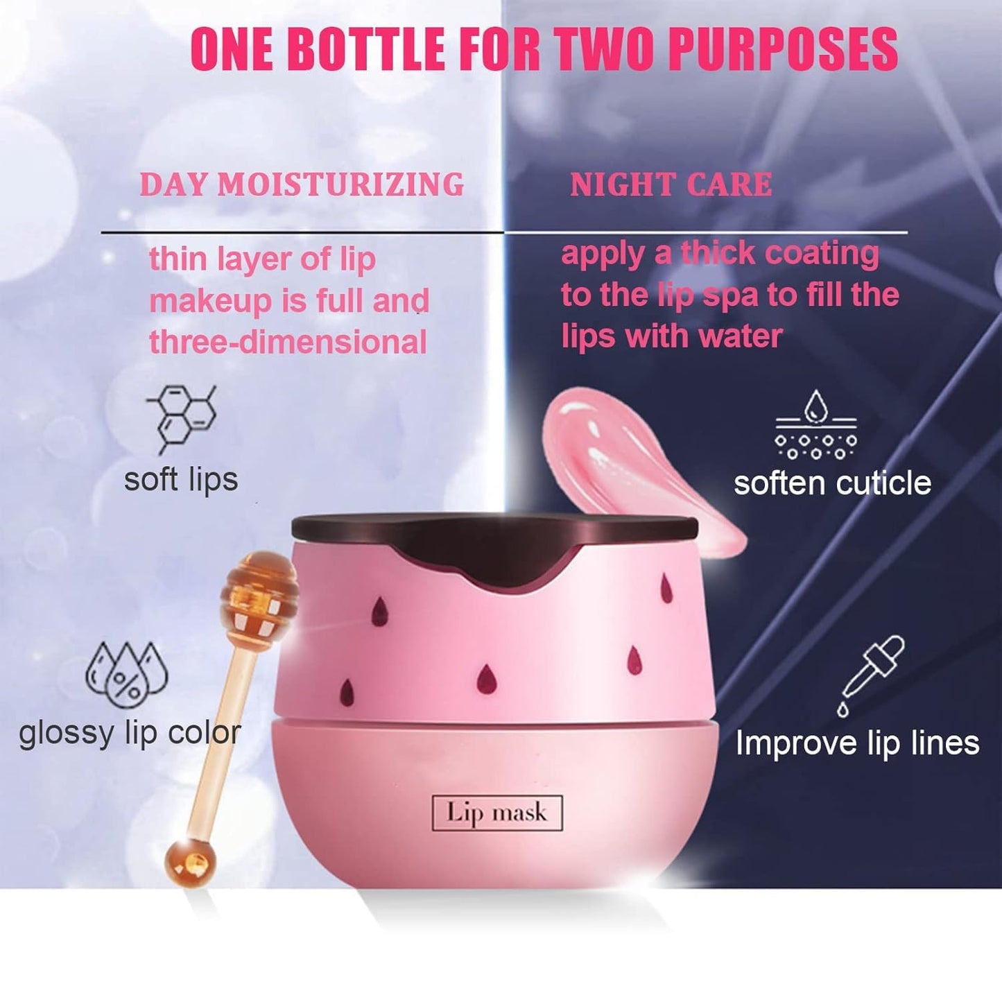 Bálsamo Labial de Miel de Abeja,Bálsamo Labial Hidratante con Propóleo,Bálsamo Labial Hidratante de Miel con Propóleo,Hidratación y Prevención de Labios Secos y Agrietados (Strawberry Pot)