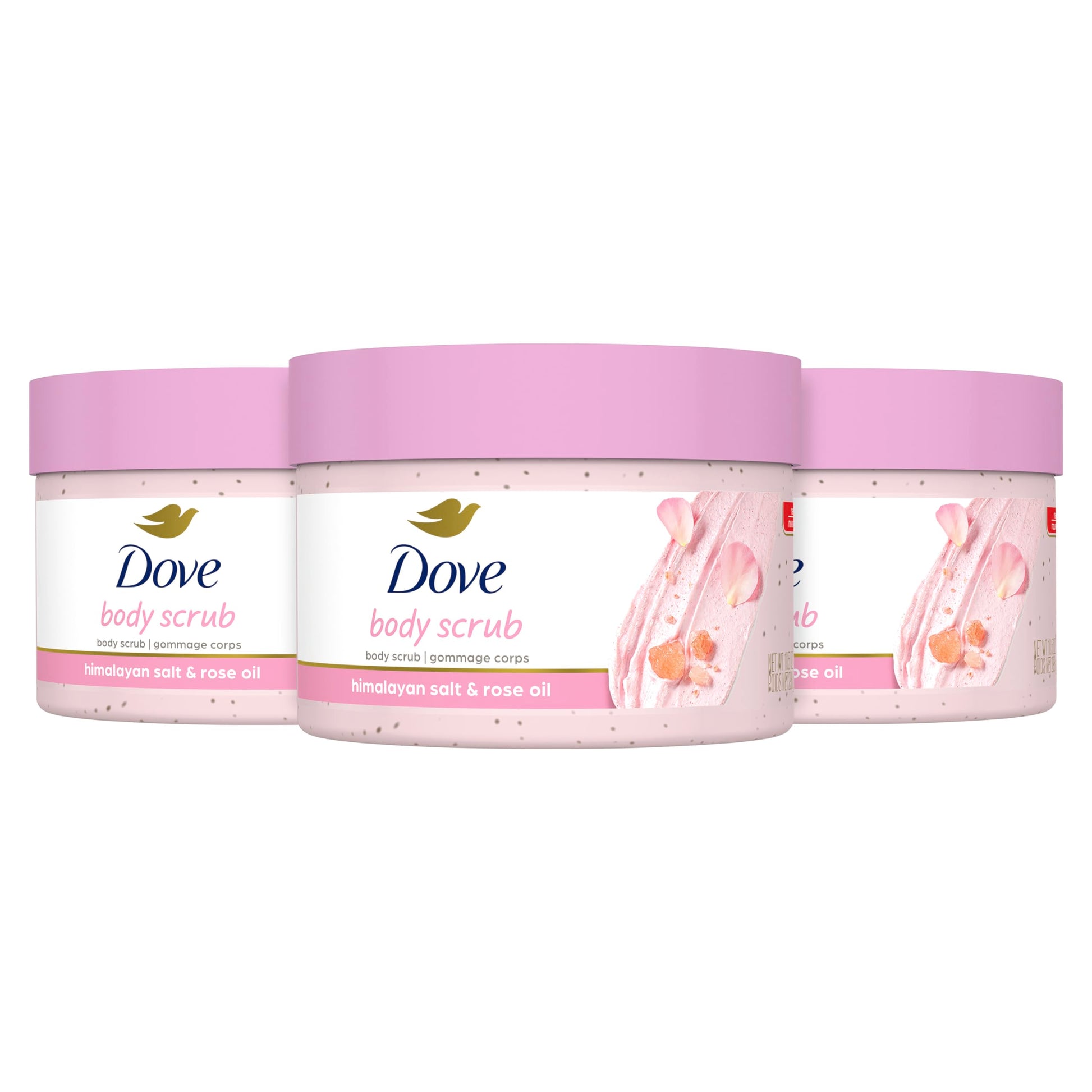 Exfoliante Corporal Dove Rosa Aceite y Sal Himalaya con Crema Humectante