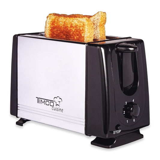 Tostador de pan 2 Rebanadas 6 niveles de tostado extremos de tacto frío Acero Inoxidable Tostadora Timco TOST288