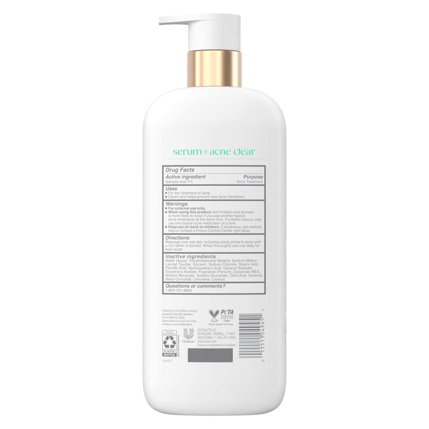 Dove Body Wash Acne Clear Clears & helps prevent acne 1% clearing salicylic acid acne treatment 18.5 oz
