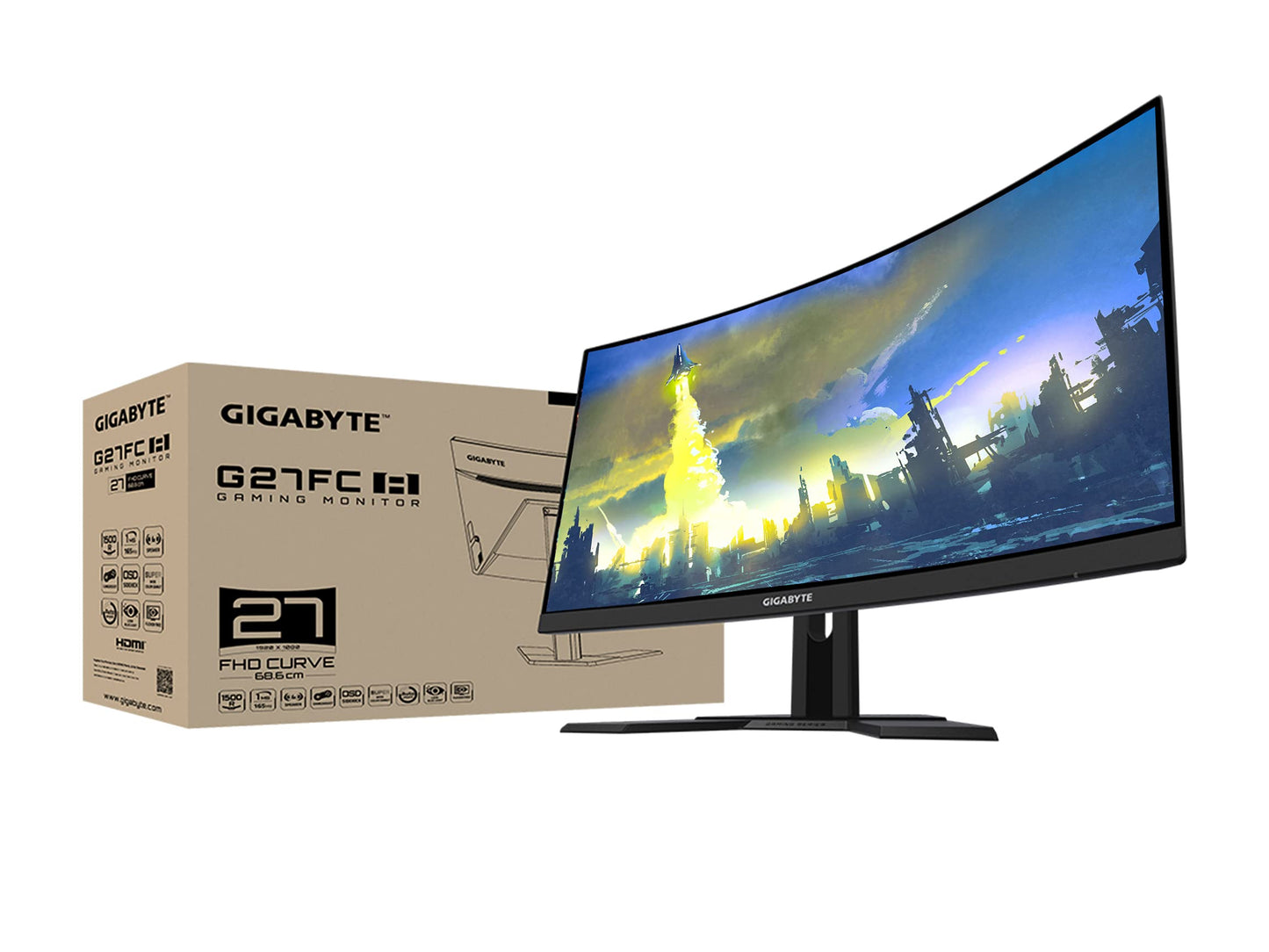 Gigabyte Monitor Gaming Curvo de 27", FHD, 165Hz, Respuesta de 1 ms
