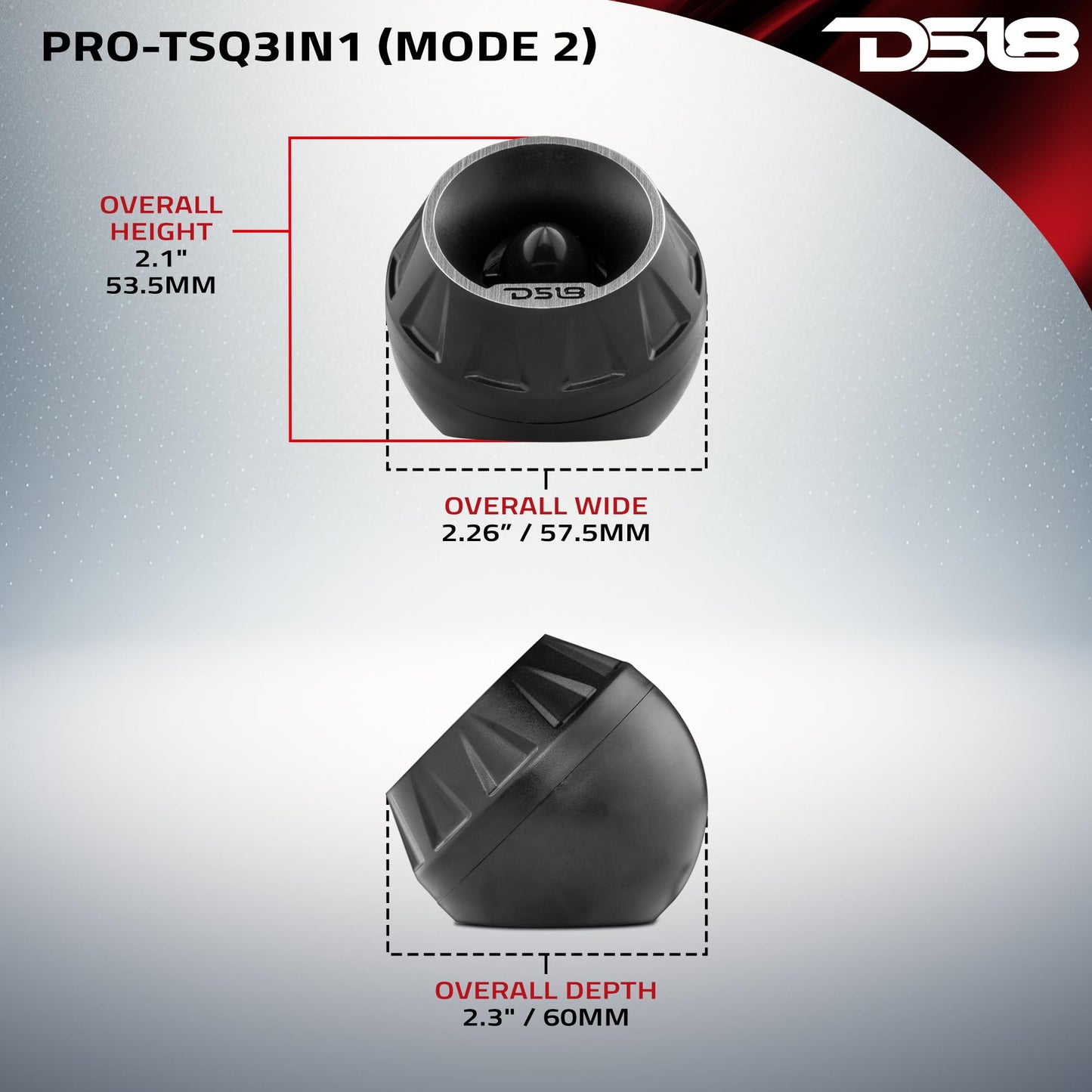 DS18 PRO-TSQ3IN1 - Altavoz de Agudos de Aluminio de Alta compresión de 1 Pulgada (1 Pulgada), Color Negro