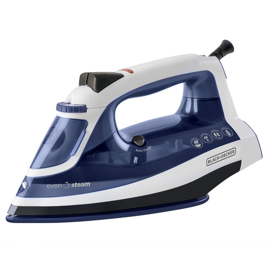 Black+Decker - Plancha de Vapor Even Steam con Suela Cerámica y Potente Golpe de Vapor, IR1920