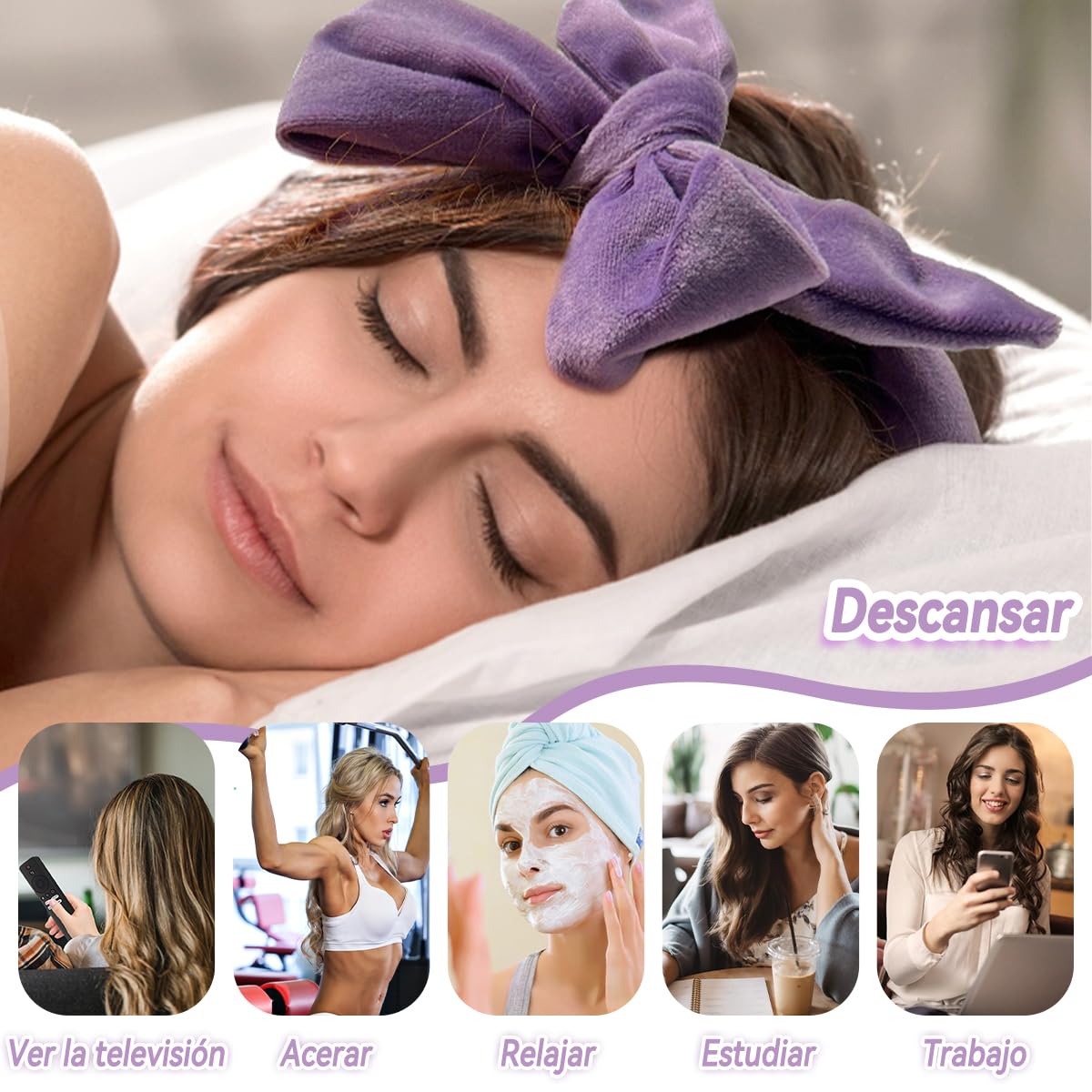 ZIMRAHYG Rizos Sin Calor, Rizadores de Cabello Sin Calor 8 Piezas, Kit de Ondas Sin Calor Con Pinzas para el Cabello y Coletero, Rizador Natural de Onda Suave Sin Daños en el Que Puedes Dormir