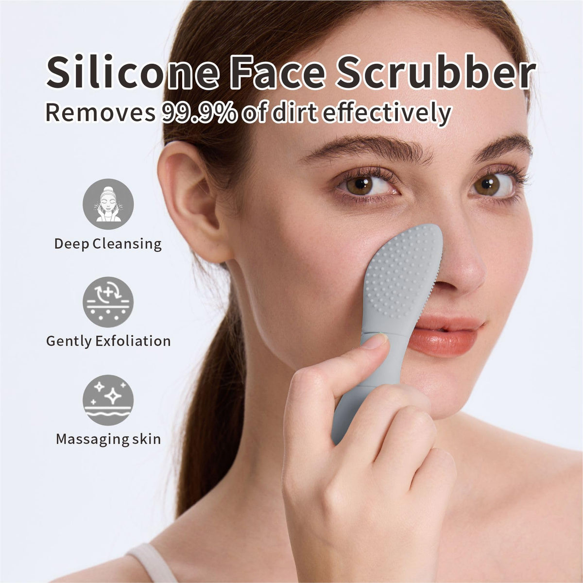 Herramientas para eliminar puntos negros, removedor de cabeza negra para nariz facial, limpiador facial de silicona, cepillo de limpieza de poros, aplicador de máscara para el cuidado diario de la