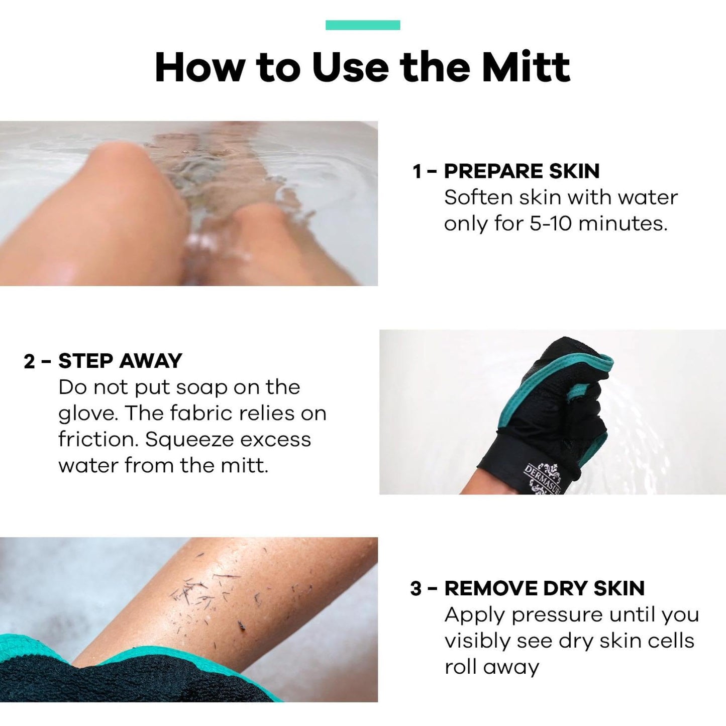 Dermasuri Deep Exfoliating Mitt Body Scrub - Exfoliating Glove Body Scrubber & Skin Cleanser - Body Scrub Gloves for Women & Men - Skin Exfoliator for Body Tool Remover of Dead & Dry Skin Pack of 2
