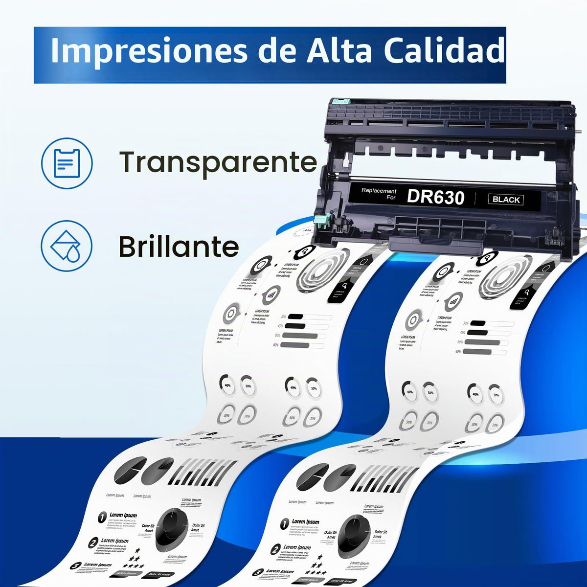 Unidad de Tambor Brother DR630 para Impresoras HL y MFC-L Negra