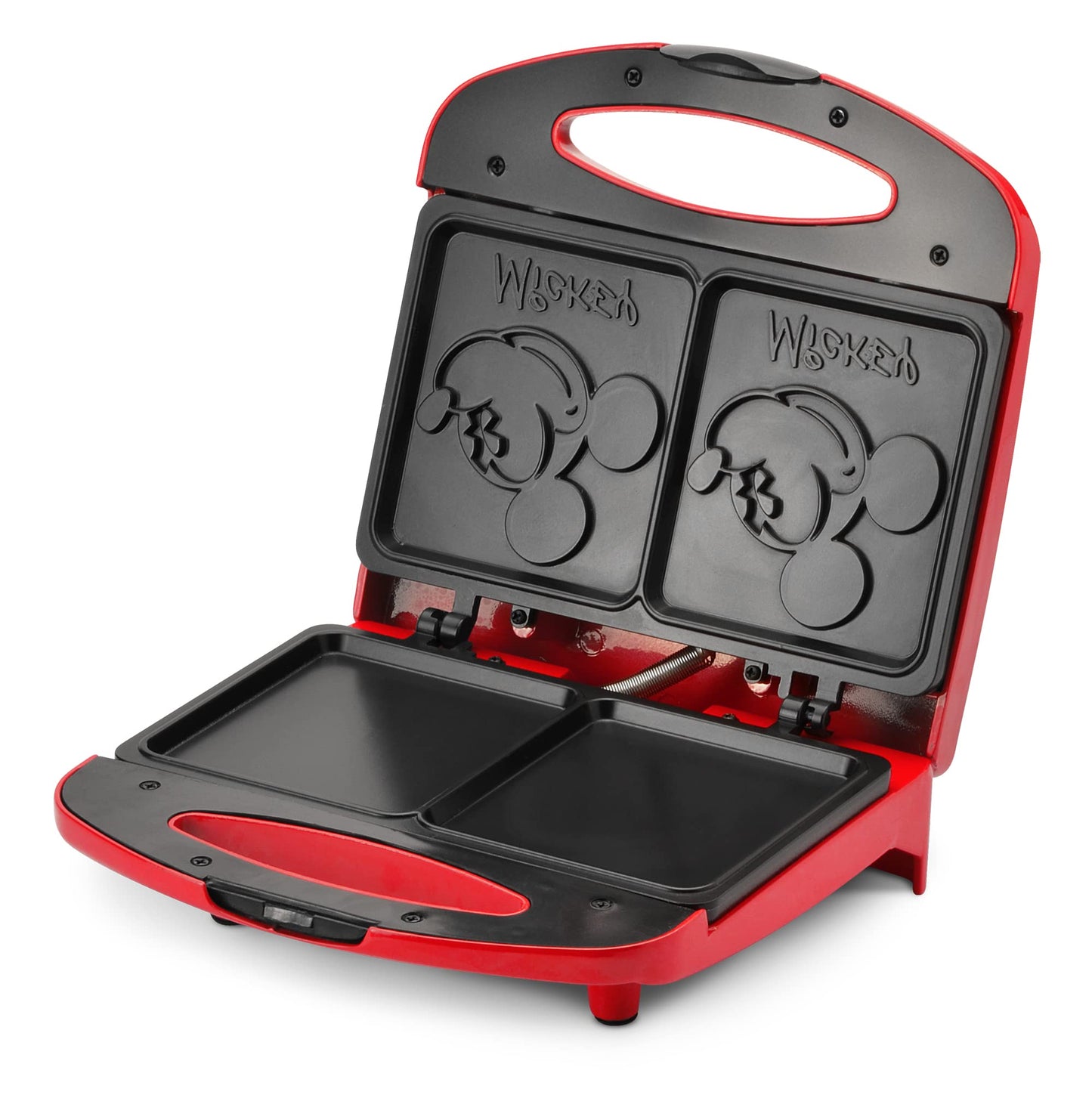 Disney Mickey Mouse Sandwichera – Dual Sandwichera – Dispositivos de cocina Disney – Cuenta con platos antiadherentes – Máquina Panini – Impresiones Mickey Mouse Imagen